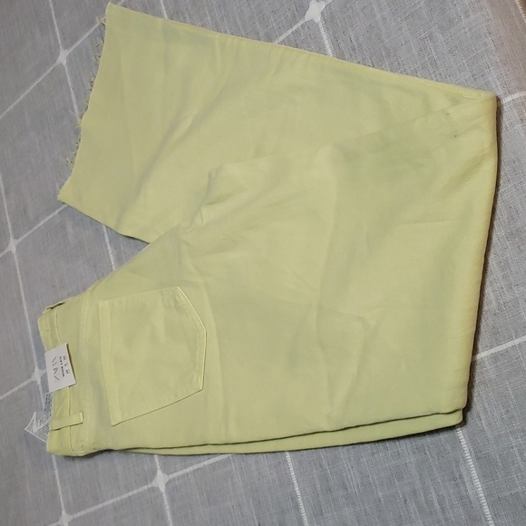 NWT ZARA Wide Leg Denim Jeans With Raw Hem In Light Green, Size 6 - Picture 12 of 13